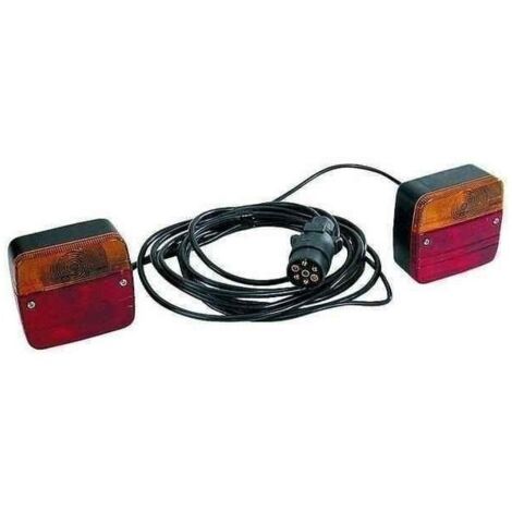 Imline – Kit d'éclairage remorque 4m – Feux 4 fonctions – Longueur câble 4m – Compatible prise 7 broches – Installation rapide