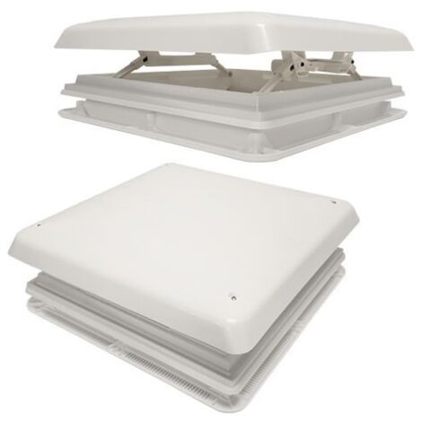 Imline – Lanterneau Chantal blanc 400x400 pour camping-car – Aération 150 cm² – Installation sur toits de 27 à 60 mm – Système d'ouverture 4 directions