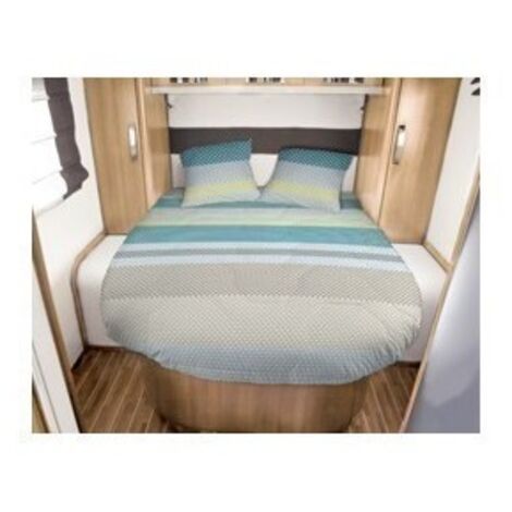 Imline – Lit tout fait 140 x 190 cm – Couette 630g en ouate polyester – Draps et taies d'oreiller assortis – Conformité anti-feu