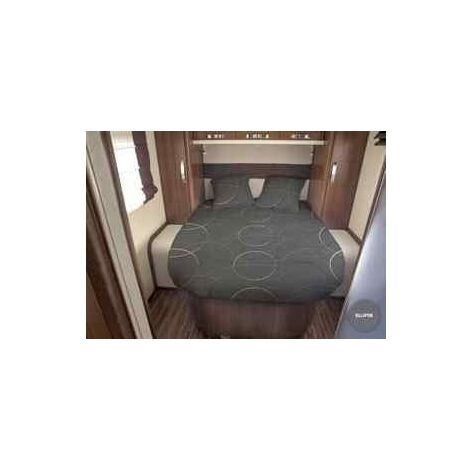 Imline – Lit tout fait Ellipse 80 x 190 cm pour caravane – Drap housse 100% coton – Housse de couette ignifugée 350 g/m² – Confort optimal