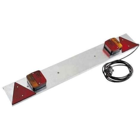 Imline – Rampe de feux galvanisée 1m – Éclairage sécurisé remorque – 4 fonctions – Câble de 4m avec prise 7 broches – Hauteur 14cm