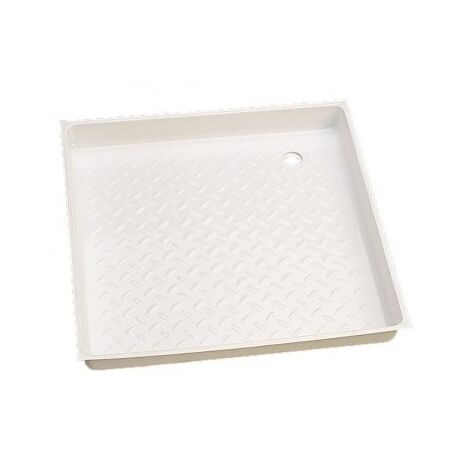 Imline – Receveur de douche à encastrer 600x600x60mm – Perçage en angle – Plastique blanc – Pour caravane et camping-car – Bonde de vidage 30mm non fournie