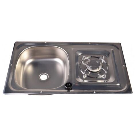 Imline – Réchaud à gaz inox 1 feu cuve à gauche – Dimensions L 600 x l 350 mm – Pour caravane et camping-car – Sans piézo