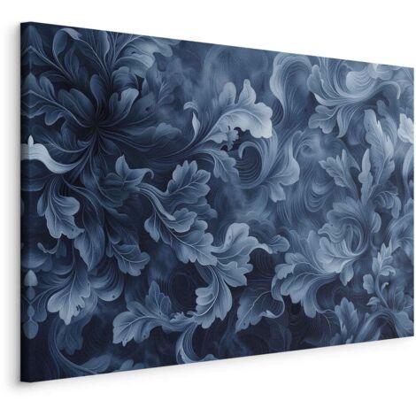 Immagine - Ornamenti astratti blu scuro, foglie vittoriane / Densi ornamenti astratti blu scuro
