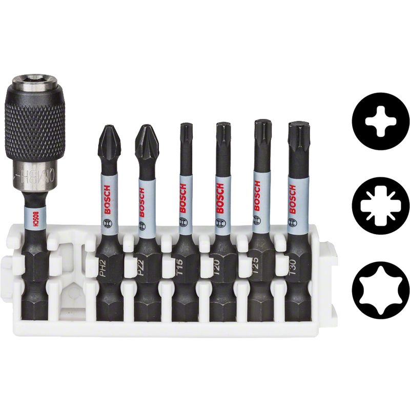 Bosch - professional accessories 2608522326 lot de 8 accessoires professional jeu de vis (contrôle de l'impact, t/pz/ph long