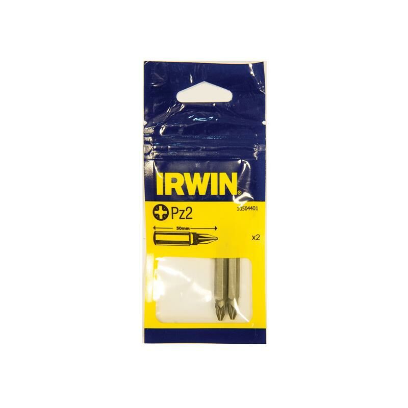 10504401 Screwdriver Bits Pozi PZ2 50mm (Pack 2) IRW10504401 - Irwin