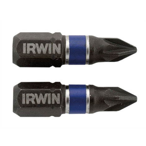 IRWIN IRW1923352 Impact Screwdriver Bits Pozi PZ1 25mm Pack of 2