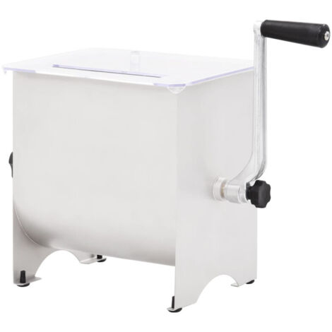 Impastatrice Carne Manuale e Coperchio Argento Acciaio Inox vidaXL
