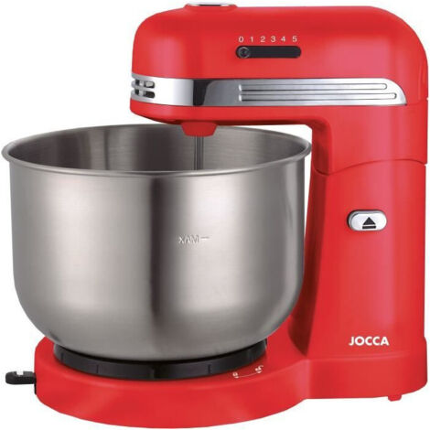 Impastatrice - JOCCA - Ciotola in acciaio inox 3,5 L - 5 velocità - Rosso e grigio