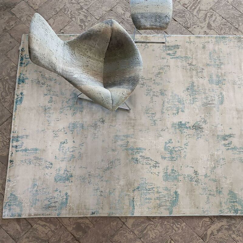 

Designers Guild - Impasto Celadon 1a2t azul viscosa salón de alfombra - Bleu