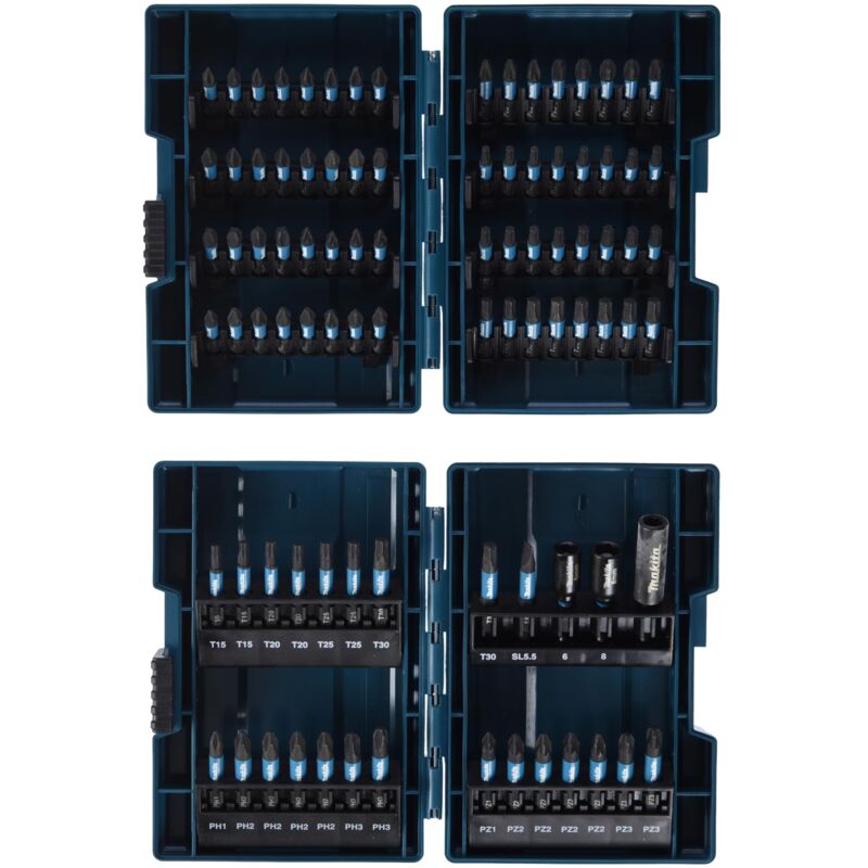 Impact Black - Set di punte per avvitatore a impulsi - 90 pezzi - torx, phillips, pozidriv - lunghezza 50 mm, 25 mm - Makita