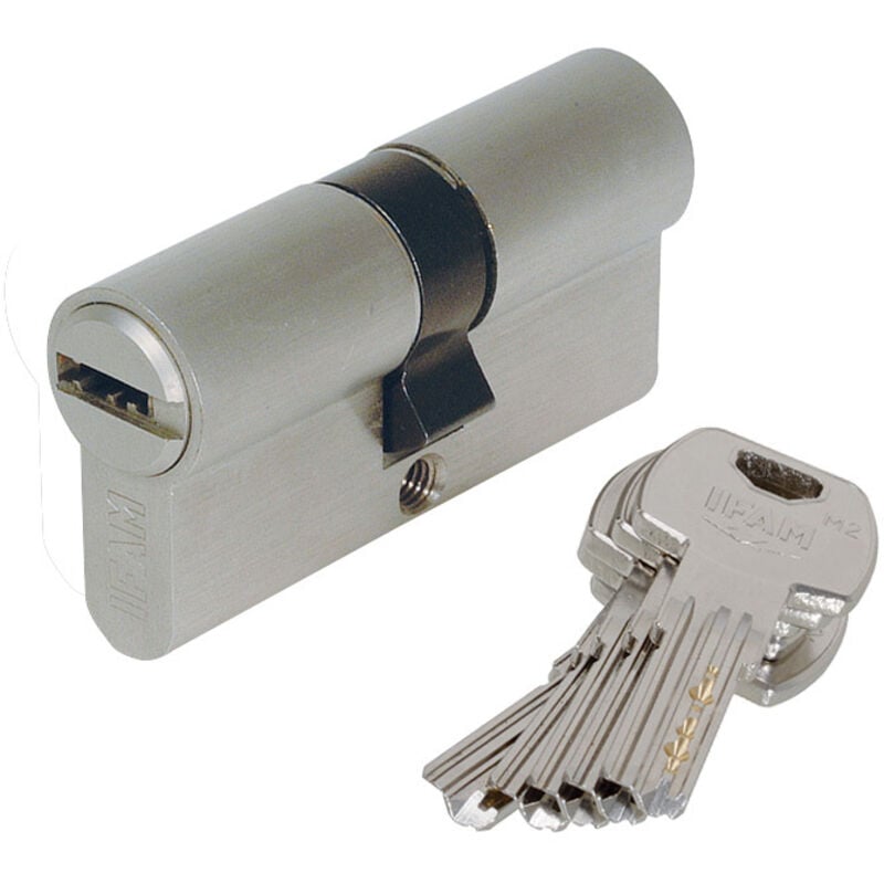 Cylindre double chantier - Finition : Nickelé - Longueur : 30x60 - a : 30 - b : 60 Ifam