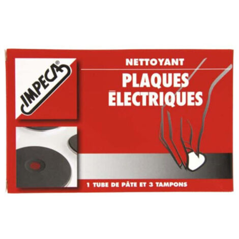 Pâte nettoyante pour plaques de cuisson électriques – Tube 50 ml – Élimine salissures sans rayer – Livrée avec 3 tampons microfibre – Impeca