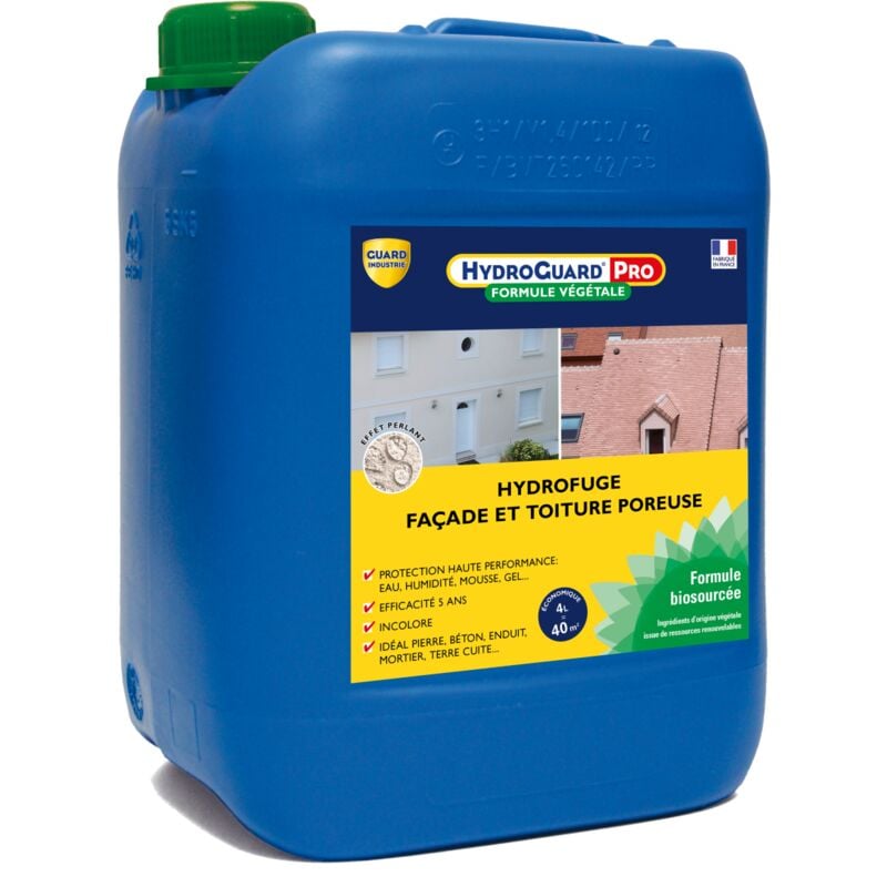 HydroGuard Pro Formule Végétale - Hydrofuge et Imperméabilisant haute performance matériaux poreux Conditionnement: 4L