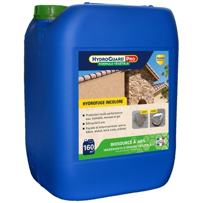 HydroGuard Pro Formule Végétale - Hydrofuge et Imperméabilisant haute performance matériaux poreux Conditionnement: 20L