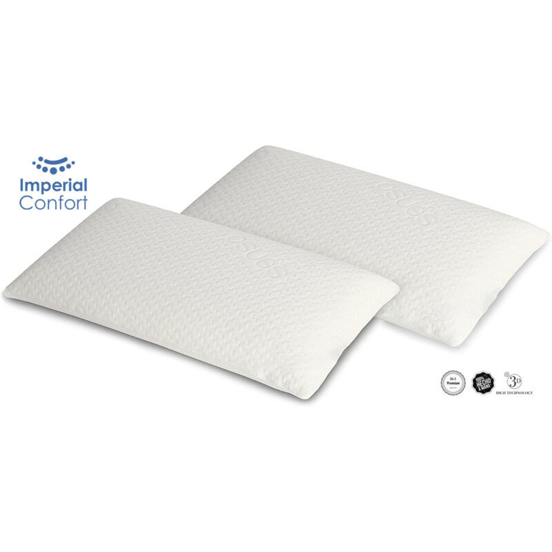 

Set de 2 Almohadas Viscoelástica Aloe Vera - 70 cm. Blanca - Imperial Confort