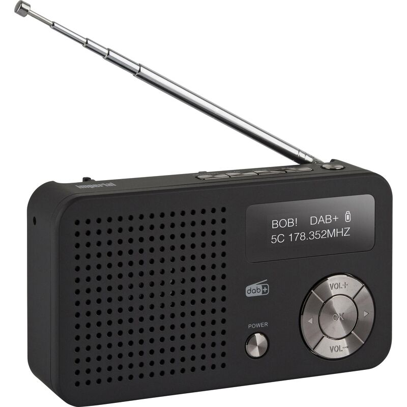 Dabman 13 Radio-réveil dab+, fm fonction de charge de la batterie noir A754102 - Imperial