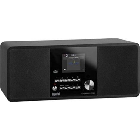 Imperial DABMAN i200 Internet/Dab+ Radio (Sonido estéreo, Radio por Internet/Dab+/Dab/FM, WiFi, LAN, Entrada Auxiliar, Salida de línea, Salida de Auriculares, Spotify) Negro, 32 x 13,5 x 11 cm