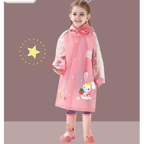 impermable Lapin Rose Pour Enfants (convient Pour Une Hauteur De 105  115 Cm) Impermable Impermable Pour Filles Et Garons Lapin De Bande Dessine I