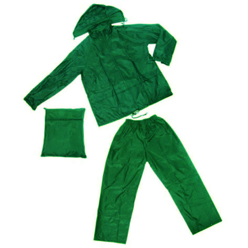 Image of No Brand - Impermeabile giacca/pantalone in nylon verde - tg. l