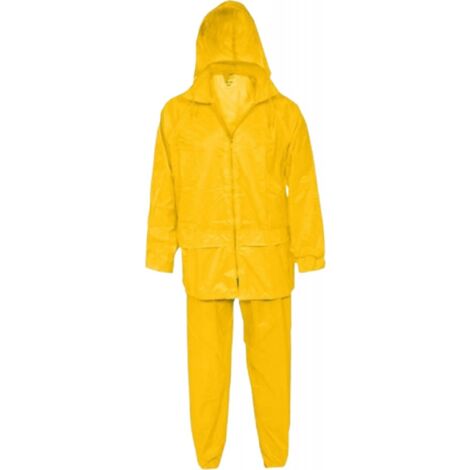IMPERMEABILE LAVORO POLIESTERE/PVC COMPLETO GIALLO L MAURER
