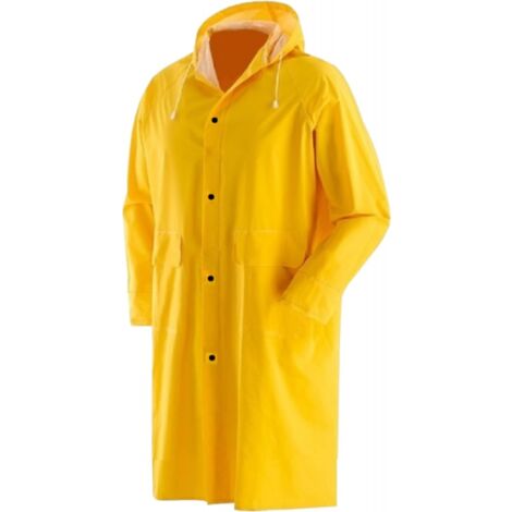 IMPERMEABILE LAVORO PVC PESANTE GIACCA GIALLO TG.L MAURER