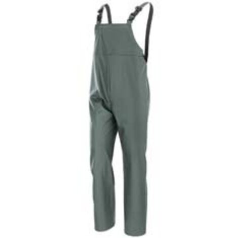 IMPERMEABILE PANTALONE CON PETTORINA IN POLIURETANO VERDE  tg.XXL colore verde