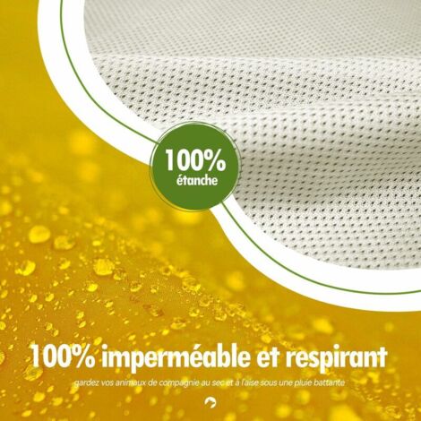 Impermeabile per cani con cappuccio, 100% impermeabile, ultraleggero e traspirante, con strisce riflettenti, per cani di taglia media e grande (5XL, giallo)
