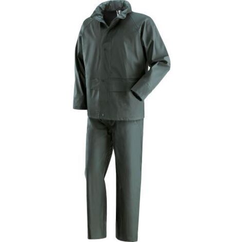 IMPERMEABILE POLIESTERE/PVC "TG XXL" COMPLETO VERDE IGUAZU'