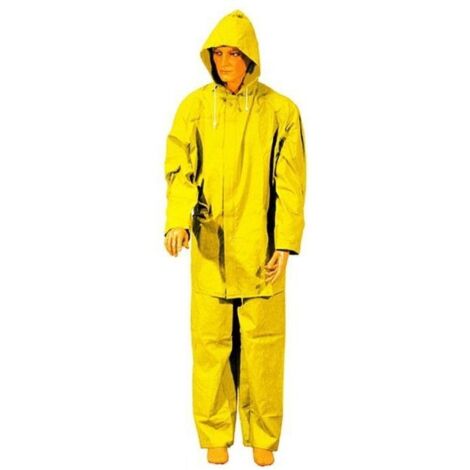 Impermeabili Giacca-Pantalone 100% PVC Giallo Taglia L