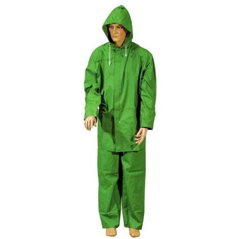 Impermeabili Giacca-Pantalone 100% PVC Verde Taglia L