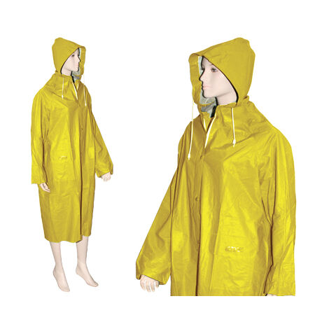 Giacca antipioggia pioggia pluviale impermeabile pvc colore gialla taglia xl