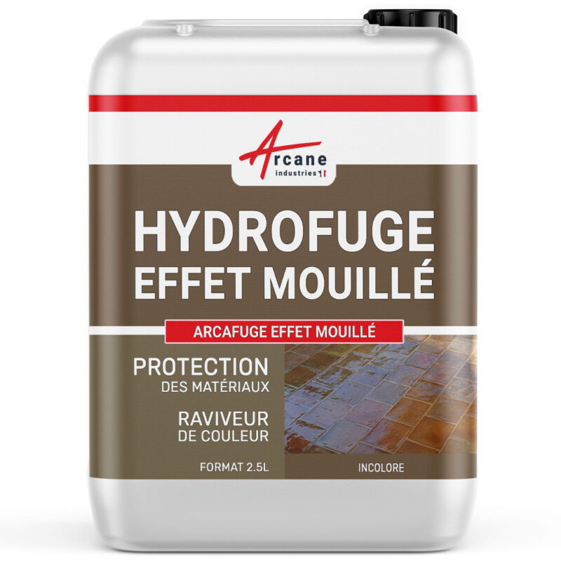 Arcane Industries - Imperméabilisant hydrofuge effet mouillé oléofuge anti tache sol mur façade arcafuge effet mouillé - 2.5 l (jusqu'à 25 m²)