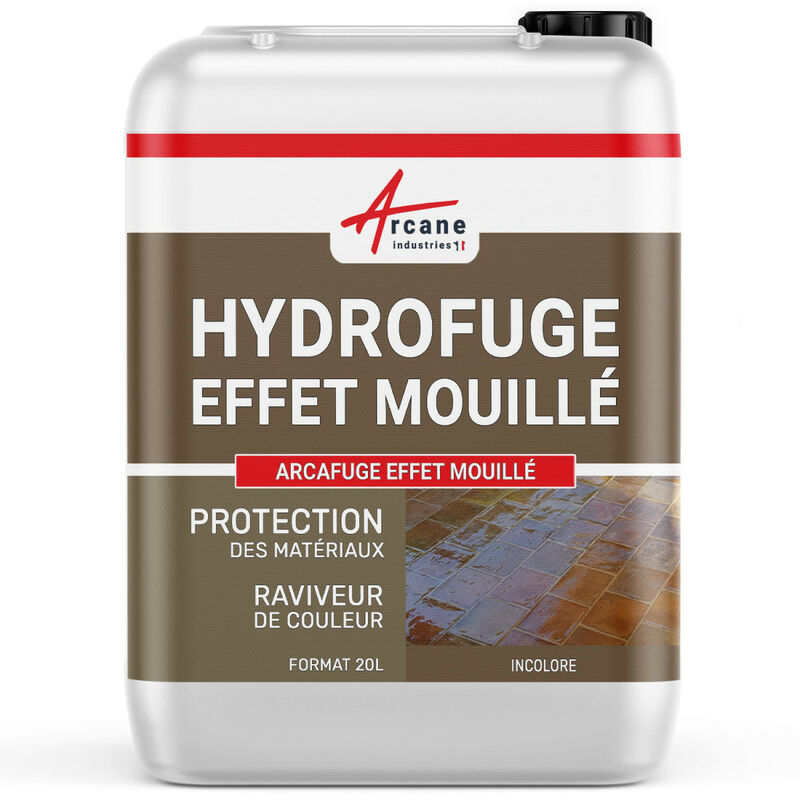 Arcane Industries - Imperméabilisant hydrofuge effet mouillé oléofuge anti tache sol mur façade arcafuge effet mouillé - 20 l (jusqu'à 200 m²)