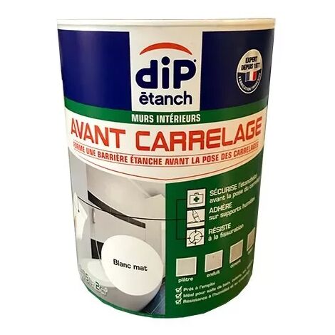 Imperméabilisant avant carrelage 0,75 L – Résines acryliques pour pièces humides – Barrière étanche pour cuisines et salles de bains – Dip Etanch