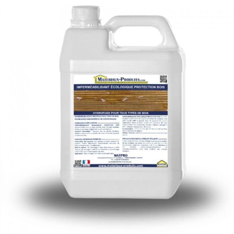 Imperméabilisant écologique protection bois - 5 l Blanc laiteux Matpro