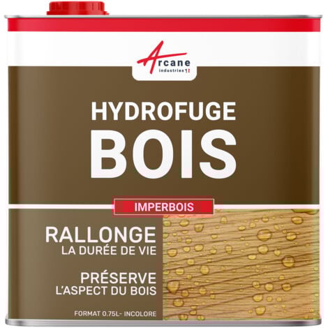 Imperméabilisant, hydrofuge pour bois extérieur et saturateur, permet de conserver l'aspect naturel : teck, pin, bois exotique, chêne - 0.75 L (jusqu'à 3.75 m²) - ARCANE INDUSTRIES