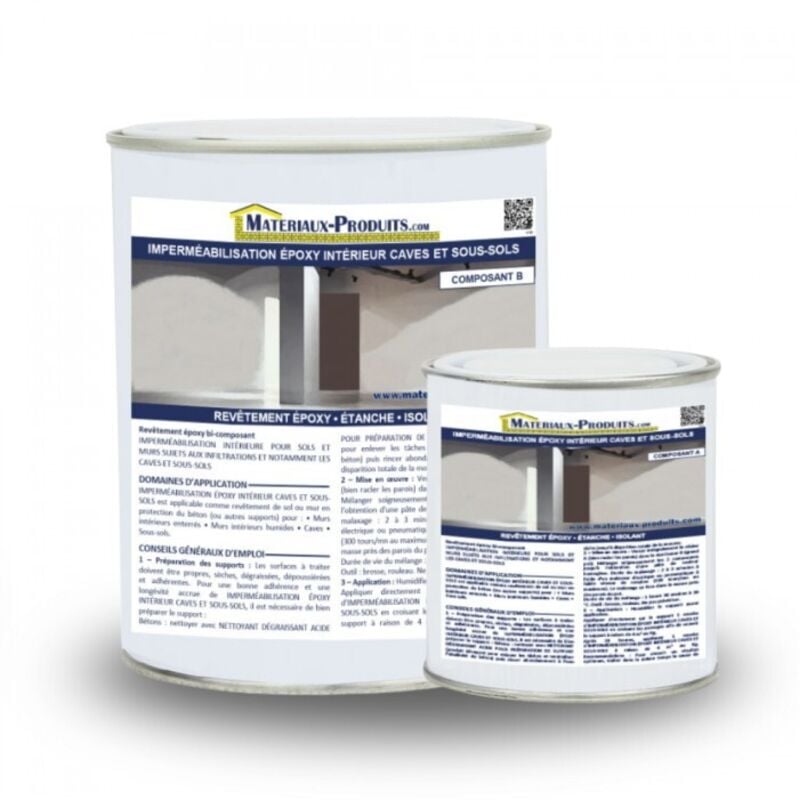 Matpro - Impermeabilisant Époxy intérieur caves et sous-sols - 10 Kg Blanc