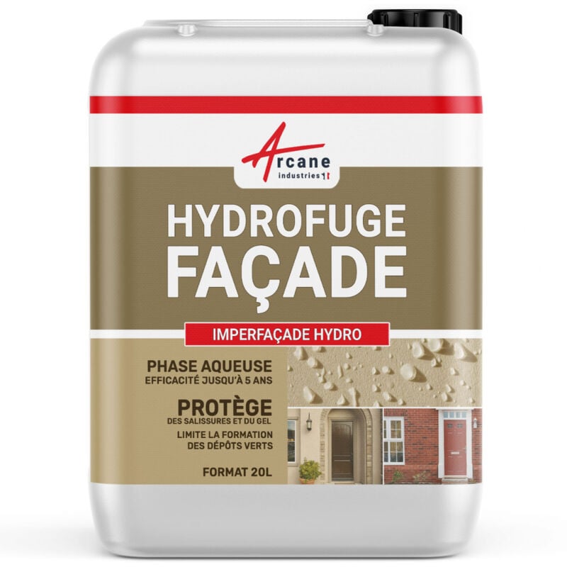 Arcane Industries - Imperméabilisant mur - hydrofuge façade pierre brique enduit crépi - imperfacade hydro - 20 l (jusqu'à 100 m²)