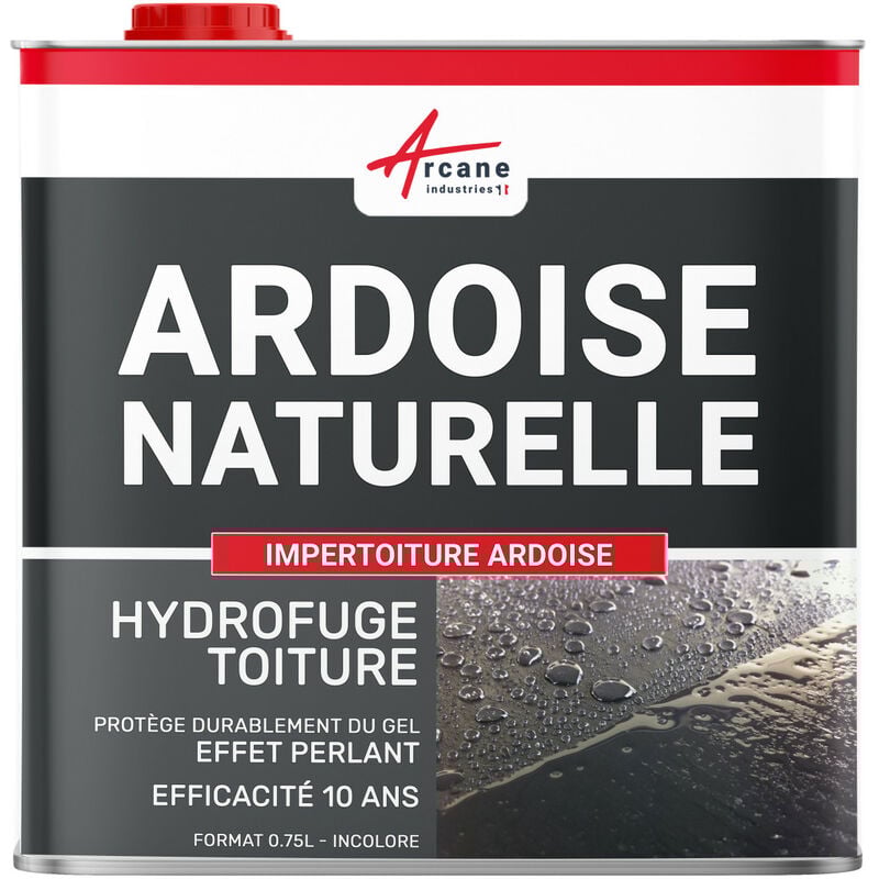 Arcane Industries - Imperméabilisant pour toiture en ardoise hydrofuge incolore impertoiture ardoise - 0.75 l (jusqu'à 3.75 m²)