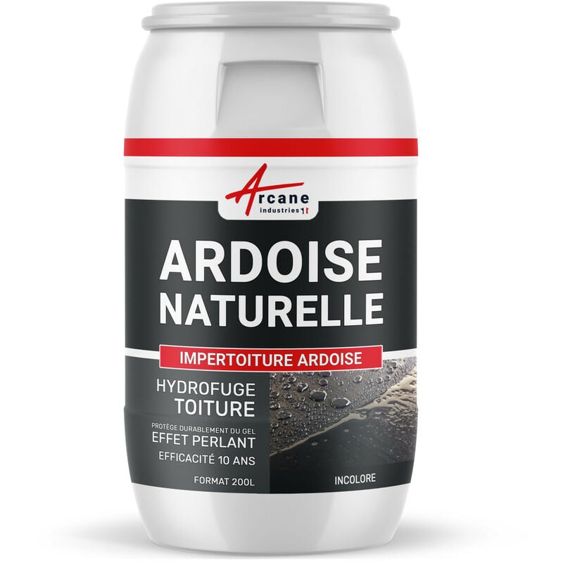 Arcane Industries - Imperméabilisant pour toiture en ardoise hydrofuge incolore impertoiture ardoise - 200 l