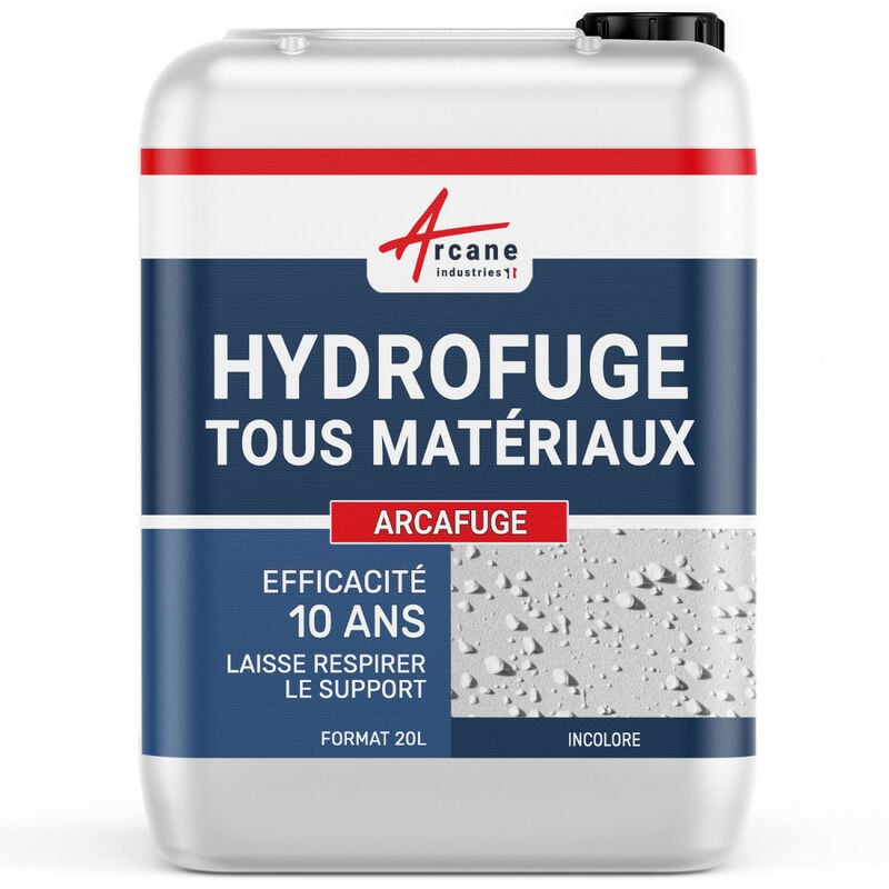 Imperméabilisant hydrofuge toiture, façade, béton poreux : ARCAFUGE - 20 L (jusqu'à 100 m²) - ARCANE INDUSTRIES