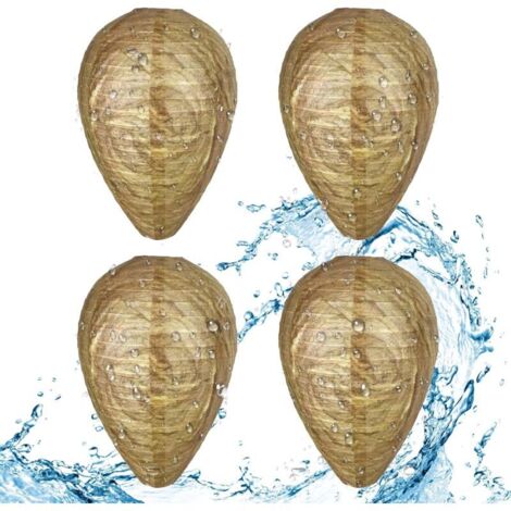 Imperméabiliser Piege a Frelon Asiatique Exterieur, Pack de 4 - Naturel Réutilisable Piege Guepe, Pas Besoin de Pulvériser, Convient au Jardin, au Balcon et à la Terrasse