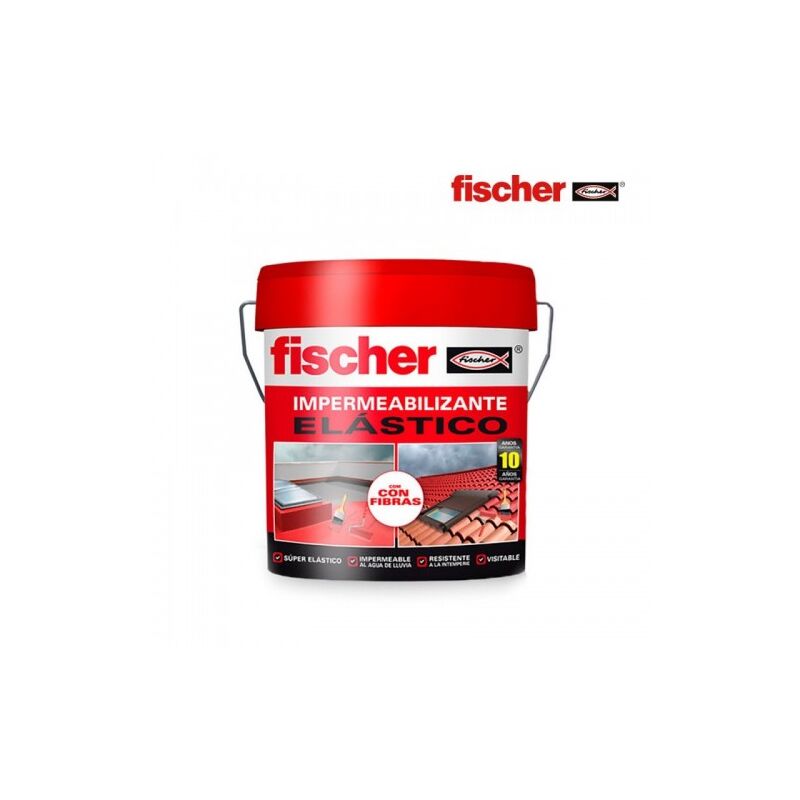 Fischer - impermeabilizante 4L. gris con fibras