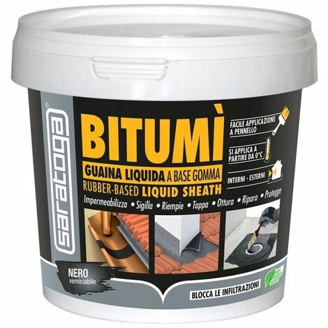 Impermeabilizzante Bitumì Saratoga Guaina Liquida Sigilla Ripara e Riempe 750 ml