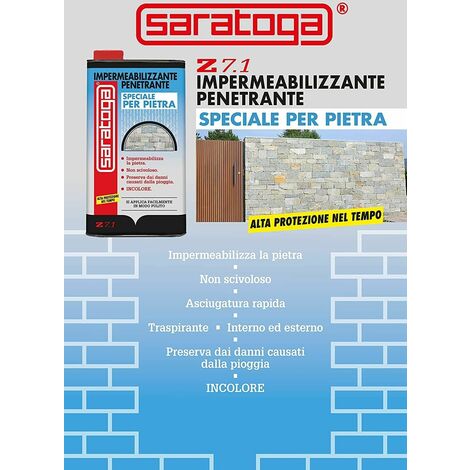 Impermeabilizzante per Pietra SARATOGA Penetrante per muri comignoli pilastri 1L