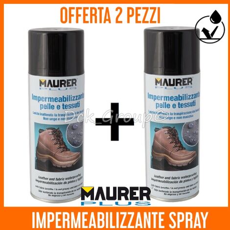 Impermeabilizzante Spray Pelli Tessuti Scarpe Idrorepellente Protettivo 2x400 MlL