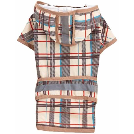 Imperméable à capuche avec trou pour laisse, imperméable pour chiens de petite et moyenne taille, imperméable avec bande réfléchissante, vêtement de pluie réglable et respirant pour chiot