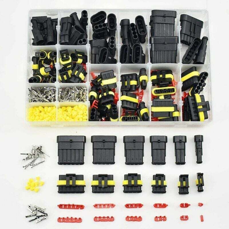 Imperméable à l'eau Connecteur, 708 Pièces Étanche Connecteur Électrique,Car Terminal Électrique Étanche Plug 1/2/3/4/5/6 Broches mâle/femelle avec