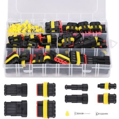 Imperméable à l'eau Connecteurs, 300 Pièces Connecteurs Étanches 1/2/3/4/5/6 Broches, Durable Connecteur Electrique Etanche Seal Connecteurs, pour Moto Scooter Voiture Camion Caravan Bateaux